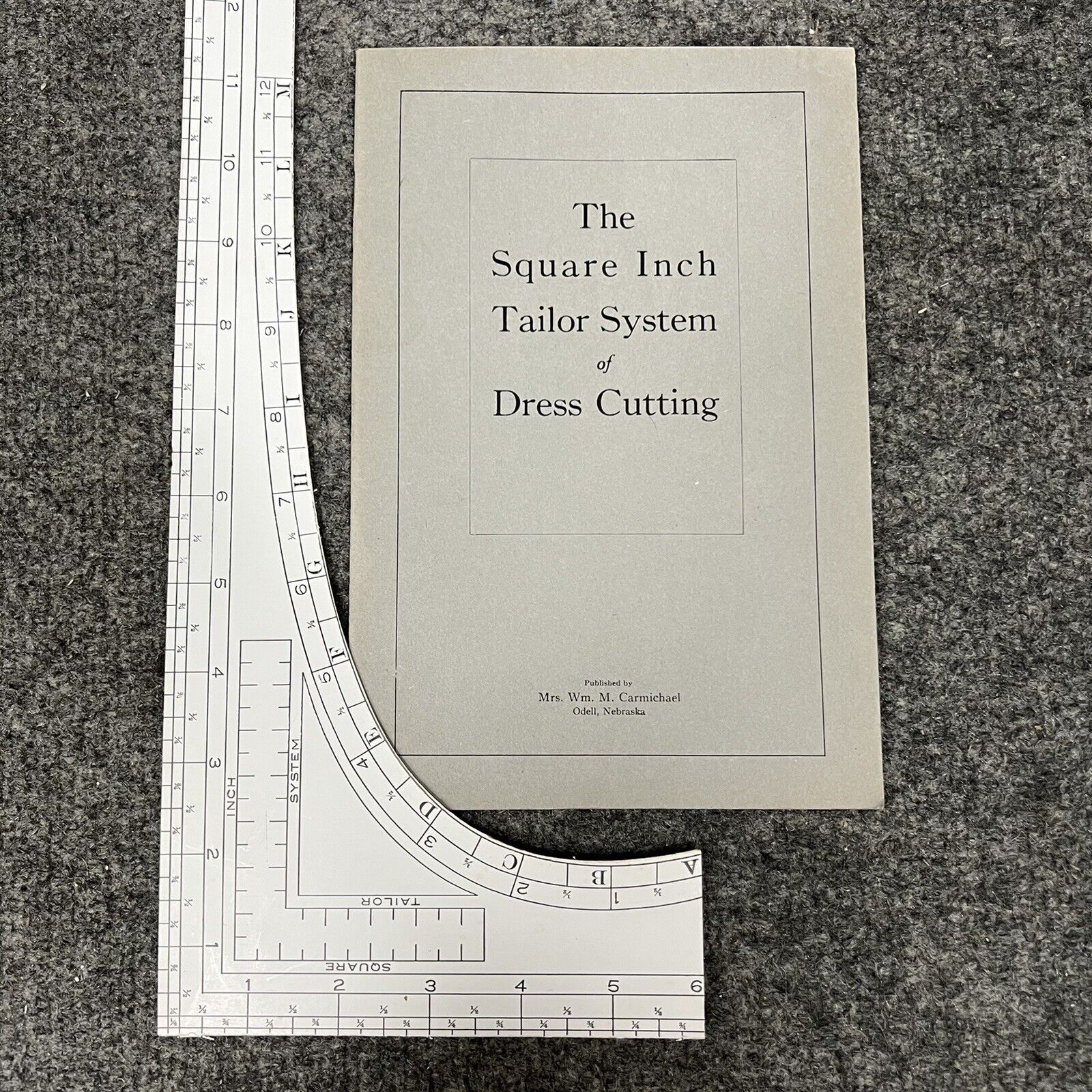 The Square Inch Tailor System Of Dress Cutting ~ Book & Measuring Square Mint!