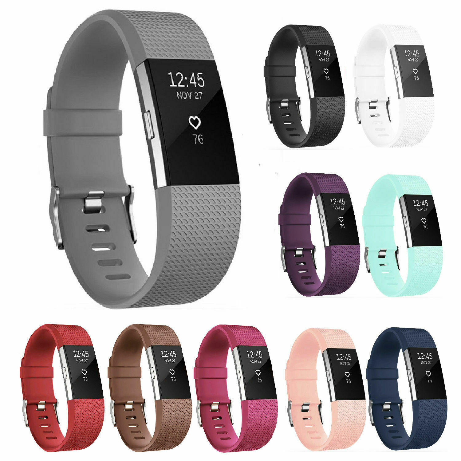 For Oem Fitbit Charge 2 Hr Replacement Band Silicone Bracelet Watch Rate Fitness