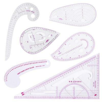 6pcs Tailor Comma Curve Sleeve Cage Ruler Measure Sewing Dressmaking Patchwok