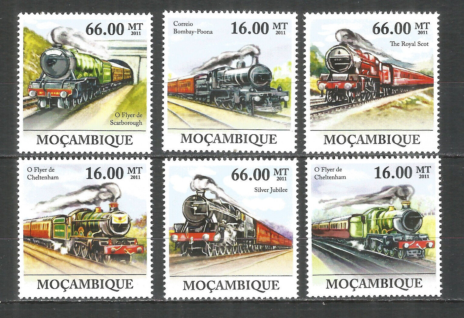 Mozambique 2011 Year, Mint Mnh (**) Steam Locomotives